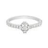 0.47 Ct. IGI Certified Natural Diamond 18k White Gold Cluster Engagement Ring