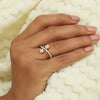 0.16 Ct. IGI Certified Natural Diamond 18k Yellow Gold Floral Bypass Ring - view 6