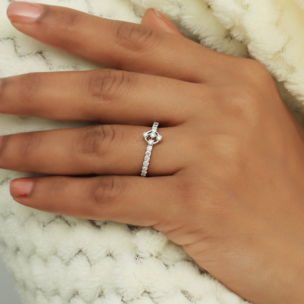 0.47 Ct. IGI Certified Natural Diamond 18k White Gold Cluster Engagement Ring - view 6