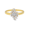 0.27 Ct. IGI Certified Natural Diamond 18k Yellow Gold Floral Cluster Ring