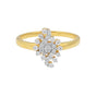 0.27 Ct. IGI Certified Natural Diamond 18k Yellow Gold Floral Cluster Ring