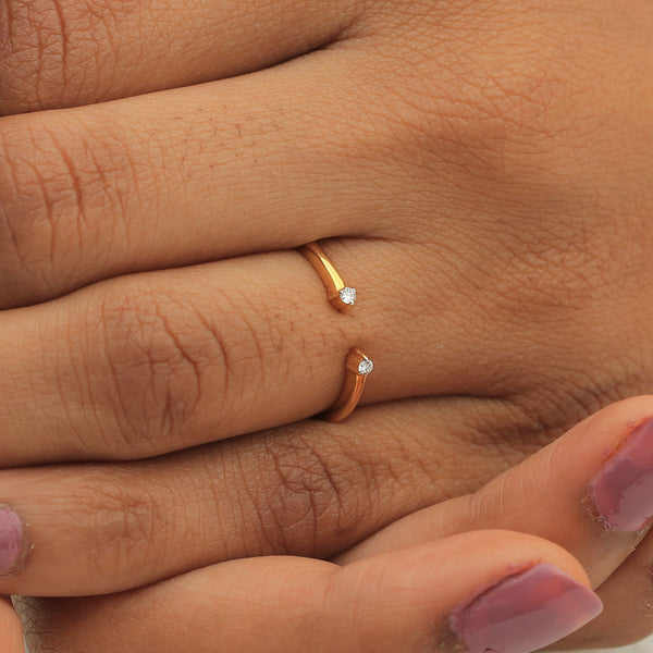 0.35 Ct. IGI Certified Natural Diamond 18k Yellow Gold Stackable Ring Set of 3 - view 12