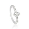 0.47 Ct. IGI Certified Natural Diamond 18k White Gold Cluster Engagement Ring - view 2