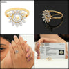 0.39 Ct. IGI Certified Natural Diamond 18k Yellow Gold Flower Design Ring - view 10