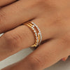 0.35 Ct. IGI Certified Natural Diamond 18k Yellow Gold Stackable Ring Set of 3 - view 9