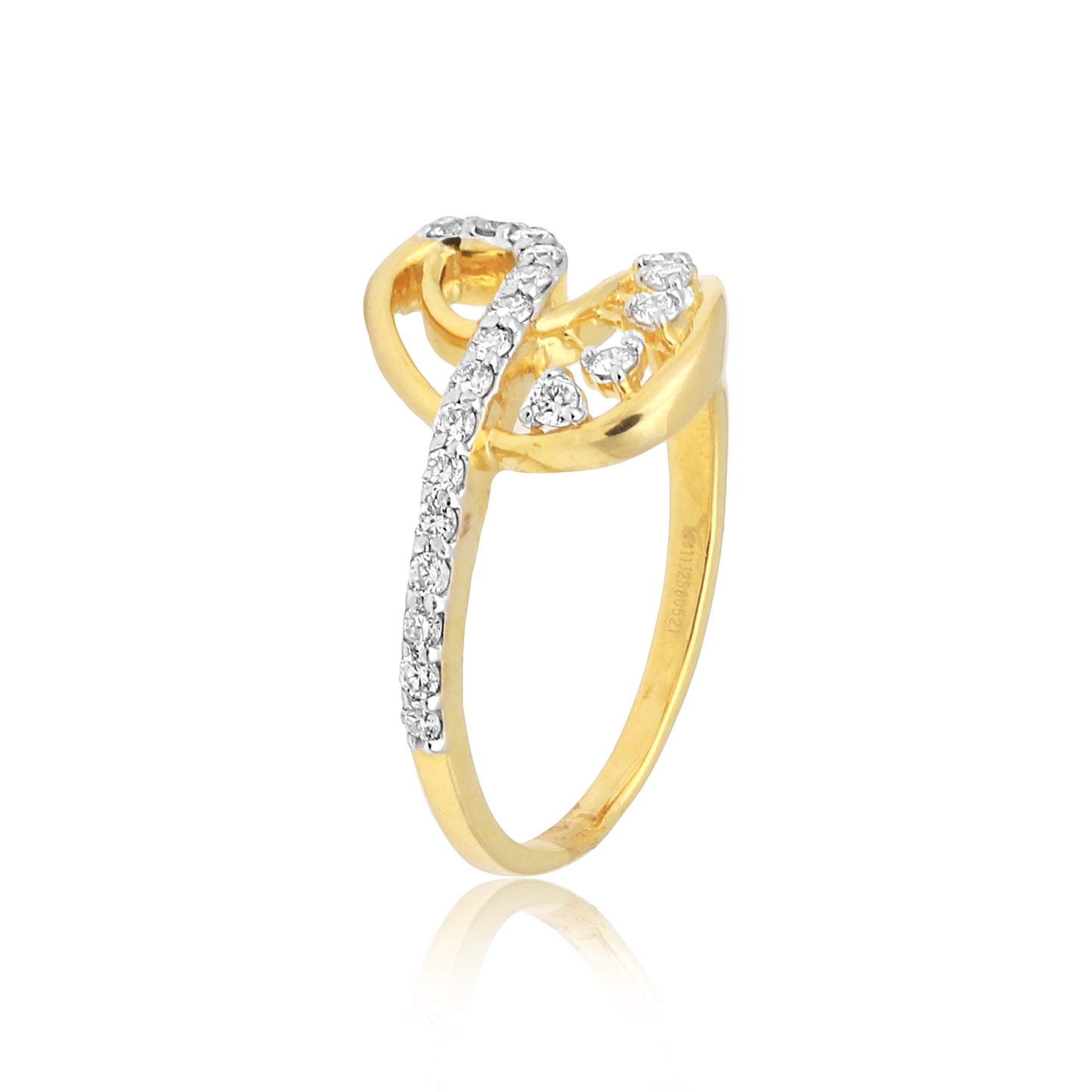0.23 Ct. IGI Certified Natural Diamond 18k Solid Yellow Gold Infinity Ring - view 5