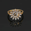 0.39 Ct. IGI Certified Natural Diamond 18k Yellow Gold Flower Design Ring - view 4