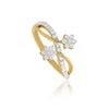 0.16 Ct. IGI Certified Natural Diamond 18k Yellow Gold Floral Bypass Ring - view 2