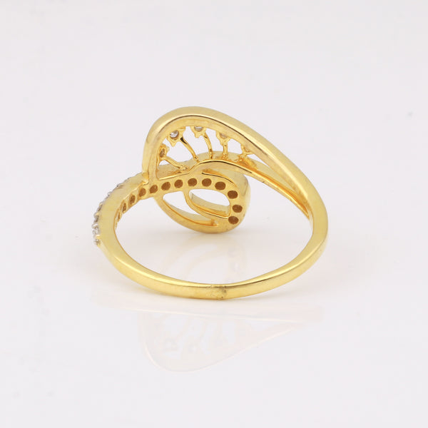 0.23 Ct. IGI Certified Natural Diamond 18k Solid Yellow Gold Infinity Ring - view 6