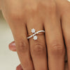 0.16 Ct. IGI Certified Natural Diamond 18k Yellow Gold Floral Bypass Ring - view 5