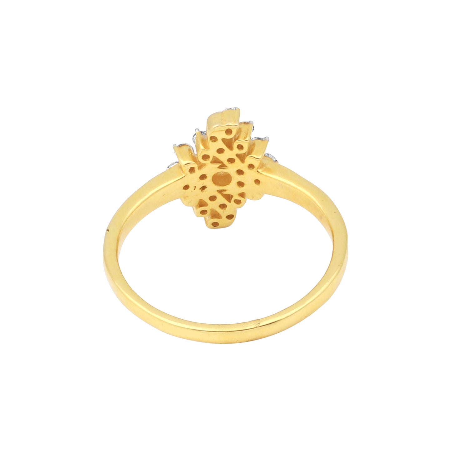 0.27 Ct. IGI Certified Natural Diamond 18k Yellow Gold Floral Cluster Ring - view 6