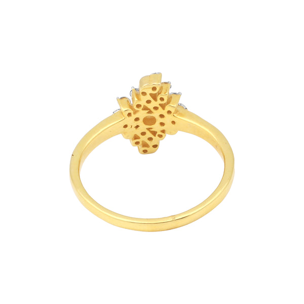 0.27 Ct. IGI Certified Natural Diamond 18k Yellow Gold Floral Cluster Ring - view 6