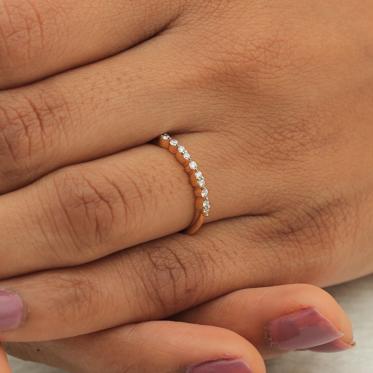 0.35 Ct. IGI Certified Natural Diamond 18k Yellow Gold Stackable Ring Set of 3 - view 11