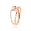 0.08 Ct. IGI Certified Natural Diamond 18k Rose Gold Cuff Ring For Women - view 6