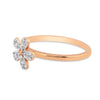0.09 Ct. IGI Certified Natural Diamond 18k Solid Rose Gold Flower Ring - view 5