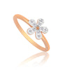 0.09 Ct. IGI Certified Natural Diamond 18k Solid Rose Gold Flower Ring - view 3