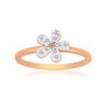 0.09 Ct. IGI Certified Natural Diamond 18k Solid Rose Gold Flower Ring - view 4