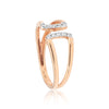 0.08 Ct. IGI Certified Natural Diamond 18k Rose Gold Cuff Ring For Women - view 5
