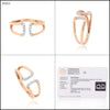 0.08 Ct. IGI Certified Natural Diamond 18k Rose Gold Cuff Ring For Women - view 9