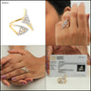 0.66 Ct. IGI Certified Natural Round Cut Diamond 18k Yellow Gold Bypass Ring - view 9
