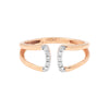 0.08 Ct. IGI Certified Natural Diamond 18k Rose Gold Cuff Ring For Women