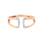 0.08 Ct. IGI Certified Natural Diamond 18k Rose Gold Cuff Ring For Women