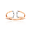 0.08 Ct. IGI Certified Natural Diamond 18k Rose Gold Cuff Ring For Women - view 2