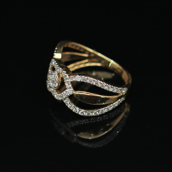 0.74 Ct. IGI Natural Diamond Designer Ring in 18K Yellow Gold for Anniversary - view 5