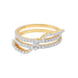 0.67 Ct. IGI Natural Diamond Crossover Ring in 18K Yellow Gold for Women Gift