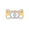 0.74 Ct. IGI Natural Diamond Designer Ring in 18K Yellow Gold for Anniversary