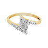 0.18 Ct. IGI Certified Natural Diamond 18k Yellow Gold Floral Bypass Ring