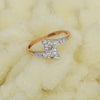 0.18 Ct. IGI Certified Natural Diamond 18k Yellow Gold Floral Bypass Ring - view 6