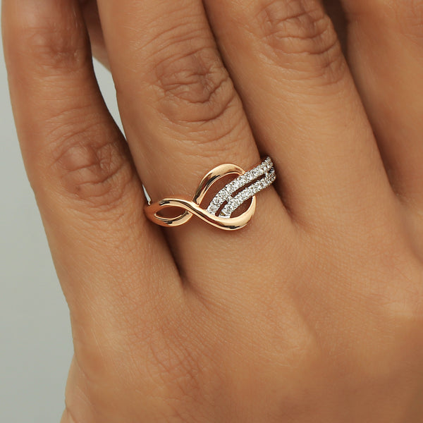 0.25 Ct. IGI Certified Natural Diamond 18k Rose Gold Cluster Ring For Women - view 4