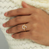 0.14 Ct. IGI Cert Natural Diamond 18k Yellow Gold Geometric Bypass Ring - view 4