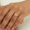 0.14 Ct. IGI Cert Natural Diamond 18k Yellow Gold Geometric Bypass Ring - view 3