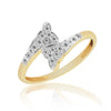 0.18 Ct. IGI Certified Natural Diamond 18k Yellow Gold Floral Bypass Ring - view 4