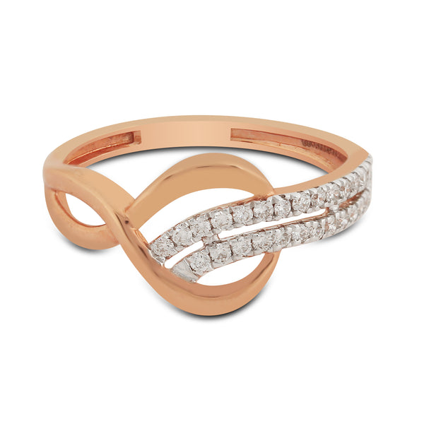 0.25 Ct. IGI Certified Natural Diamond 18k Rose Gold Cluster Ring For Women - view 3