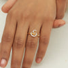 0.14 Ct. IGI Cert Natural Diamond 18k Yellow Gold Geometric Bypass Ring - view 5