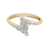 0.18 Ct. IGI Certified Natural Diamond 18k Yellow Gold Floral Bypass Ring - view 3