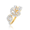 0.75 Ct IGI Certified 18k Yellow Gold Diamond Ring - Elegant Leaf Cluster Design - view 3