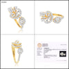 0.75 Ct IGI Certified 18k Yellow Gold Diamond Ring - Elegant Leaf Cluster Design - view 8