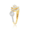 0.75 Ct IGI Certified 18k Yellow Gold Diamond Ring - Elegant Leaf Cluster Design - view 5