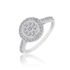 0.70 Ct. IGI Certified 0.50 Ct Round Diamond Cluster Halo Ring 18k White Gold - view 2