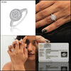 0.70 Ct. IGI Certified 0.50 Ct Round Diamond Cluster Halo Ring 18k White Gold - view 8