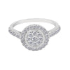 0.70 Ct. IGI Certified 0.50 Ct Round Diamond Cluster Halo Ring 18k White Gold