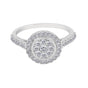0.70 Ct. IGI Certified 0.50 Ct Round Diamond Cluster Halo Ring 18k White Gold
