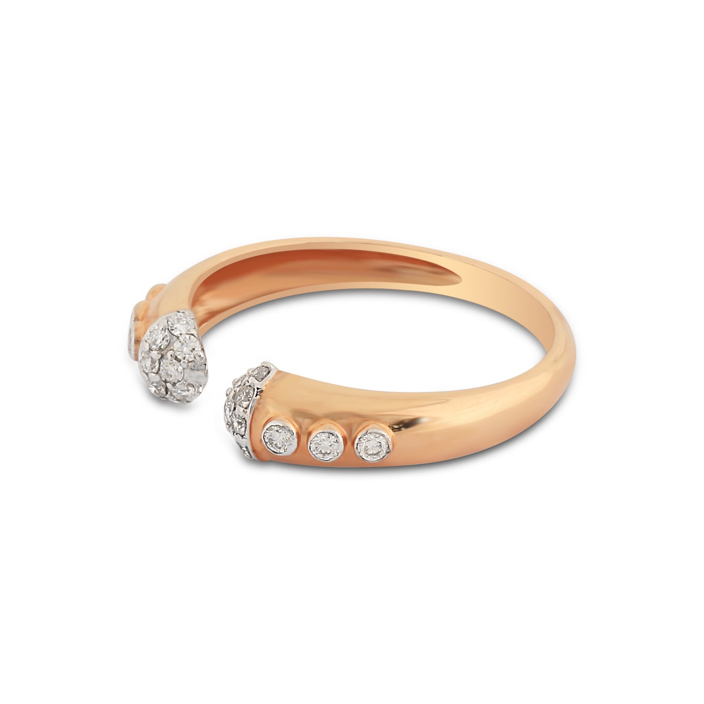0.21 Ct. IGI Certified 18K Rose Gold Open Bypass GH VS Diamond Band Ring - view 4