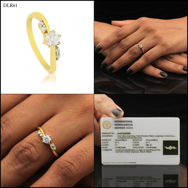 0.40 Ct. IGI Certified 18K Yellow Gold GH VS Diamond Twist Engagement Ring - view 10