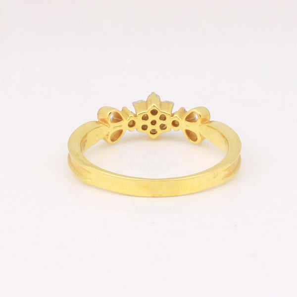 0.10 Ct. IGI Certified Delicate Diamond Flower Ring 18K Yellow Gold Fine Jewelry - view 7