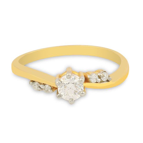 0.40 Ct. IGI Certified 18K Yellow Gold GH VS Diamond Twist Engagement Ring - view 3